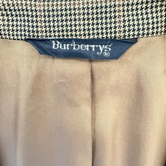 Vintage Burberry’s Men’s Wool Sport Coat Jacket 40R–42R Brown Houndstooth Check - Picture 8 of 15
